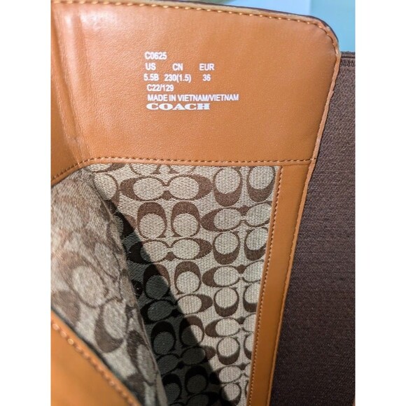 COACH Farrah Women’s Riding Boots Leather  Walnut, Size 5.5 B NEW - Picture 6 of 10